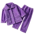 thumbnail image 1 of Boys Pajamas Set Child Pajama Sets Button Down Long Sleeve Shirt and Long Pants Boys Girls Solid Loungewear 2PCS Toddler Outfits Warm Toddler Pajamas for Boys 6-7 Years, 1 of 4