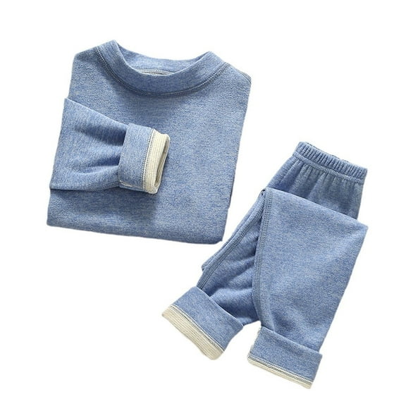 Girls Pajamas Set Kids Winter Pajamas Children's Long Wool Silk Baby Boys Girls Warm Underwear Set Children Cottonblend Sweater Pajamas Toddler Outfits for Baby Boys 11-12 Years