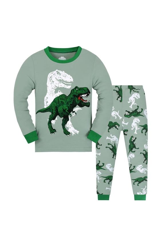 Boys Pajamas Sets Little Boys Pajamas Dinosaur Cotton 2 Piece Train Toddler Sleepwear Fall Winter Clothes Set 2 Piece Fall Winter Loungewear