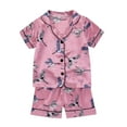 thumbnail image 1 of Boys Pajamas Size 12-18 Months Kids Spring Cartoon Print Short Sleeve Loose Fit Sofe Cozy Pink Nights, 1 of 3