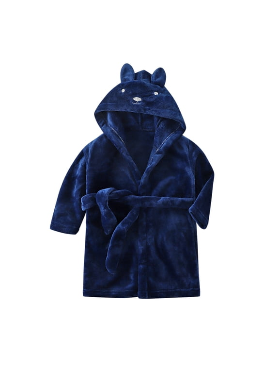 Boys Pajamas Size 2-3 Towel Fleece Bathrobe Soft Kids Warm Robe Sleepwear Baby Flannel Hooded Coat&Jacket Pajama Set