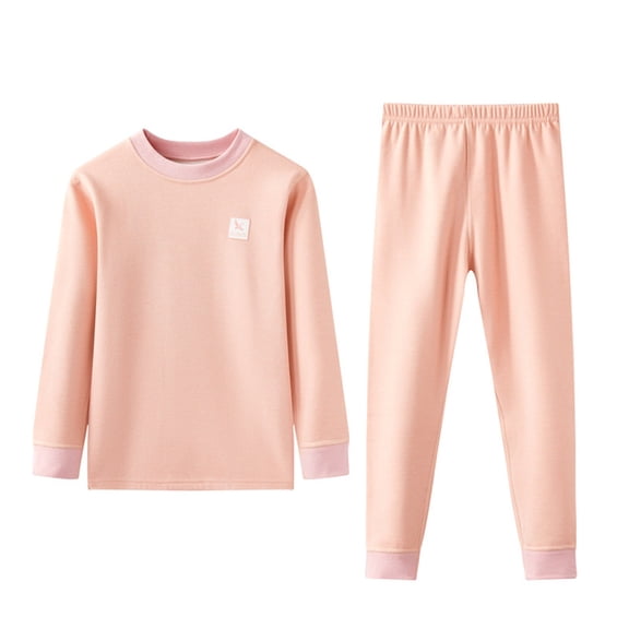 Boys Pajamas Size 3-10 Solid Color Long Sleeve Sleepwear 2PCS Outfits Clothes Set Comfort Casual Cute Spring Pajamas for Boys,Pink,6-7 Years