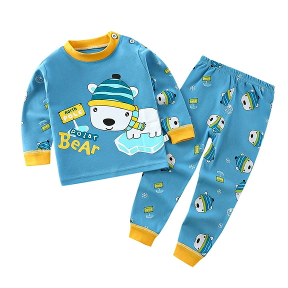 Boys Pajamas Size 6-12 Toddler Kids Baby Infant Newborn Long Sleeve Cute Cartoon Tops Pants Sleepwear Set 2Pcs Pajama Set
