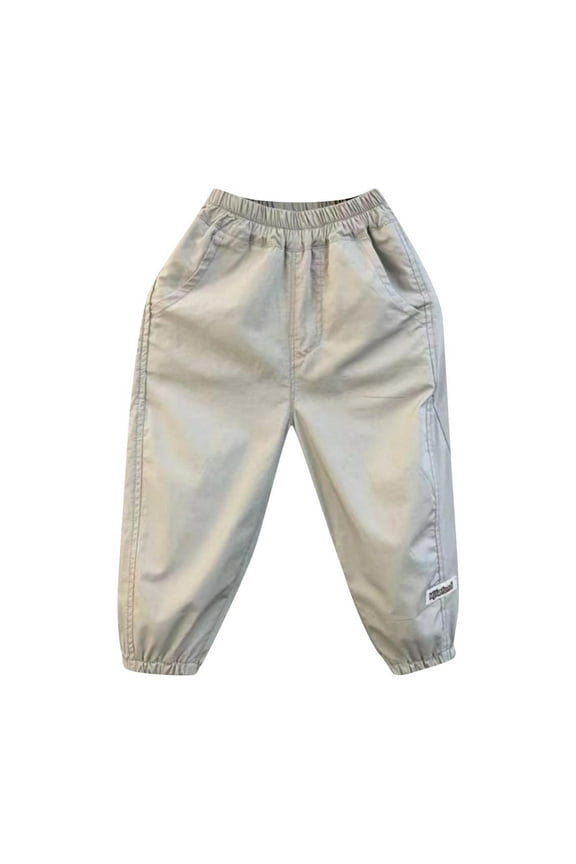 Boys Pants 5T Youth Medium Baseball Pantschildren's Solid Color Casual Pants Loose and Thin Breathable Worn With Ankle Cuffs