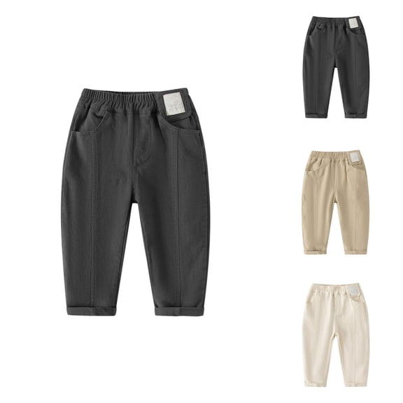 Boys Pants Baggy Jeans Boys Boys Casual Linen Jogger Pants Elastic Waist Drawstring Comfortable Loose Fit Breathable Summer Beach Trousers for Everyday Wear