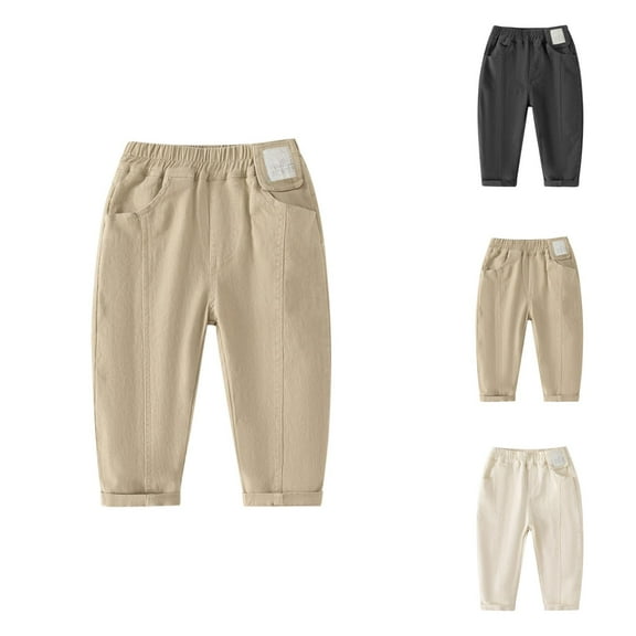 Boys Pants Baggy Jeans Boys Boys Casual Linen Jogger Pants Elastic Waist Drawstring Comfortable Loose Fit Breathable Summer Beach Trousers for Everyday Wear