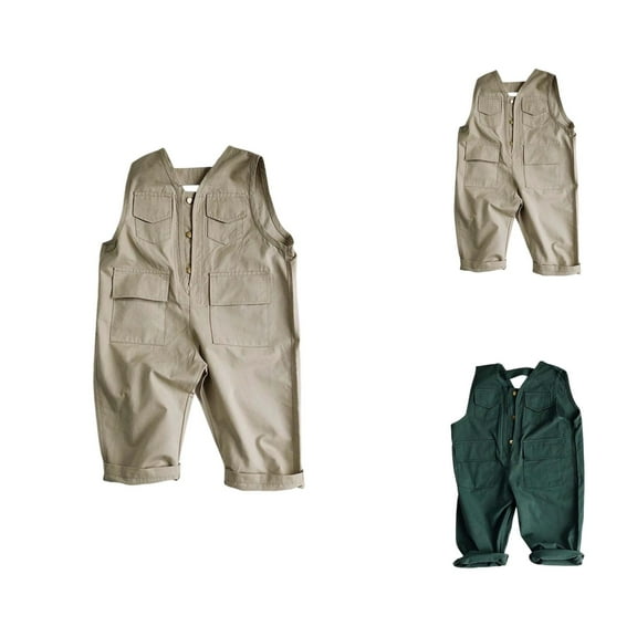 Boys Pants Boys Button Up Casual Jumpsuit With Durable Denim Bib Everyday School Outdoor Play Trousers for Kids Ages 3-8 Spring Summer Autumn