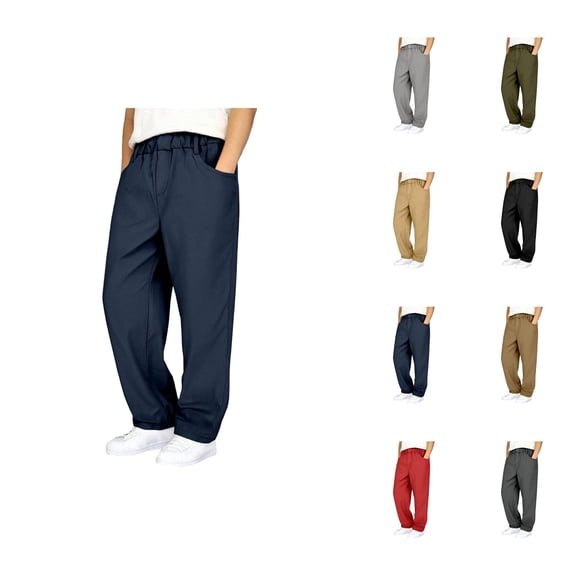 Boys Pants Boys Cargo Pants With Multiple Pockets Straight Leg Durable Twill Fabric Ideal for Daily School Outdoor Activities and Everyday Playwear