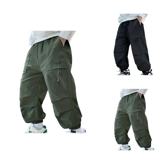 Boys Pants Boys Cargo Pants for Everyday Outdoor and School Wear With Multiple Pockets Durable Twill Fabric Trousers for Kids Play and Adventures