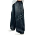 thumbnail image 1 of Boys Pants,Boys Casual Jeans Straight Leg Trousers Loose Fit Wide Leg Pants Comfortable Durable Denim Bottoms for School,Boys Jeans,10 Blue,6-7 Years, 1 of 9