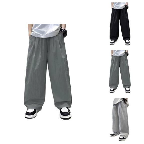 Boys Pants Boys Casual Pants Boys Classic Casual Nine Inch Pants Comfortable Solid Color Trousers for Kids Durable Everyday Wear