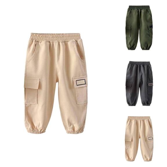 Boys Pants Boys Casual Pants for Everyday Wear Elastic Comfortable Loose Fit Trousers for Kids Daily Outdoor School and Weekend Play