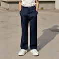 thumbnail image 1 of Boys' Pants Boys Dark Blue Dress Pants Slacks Comfortable School Uniform Trousers Boys 9-10 Years Pants, 1 of 9