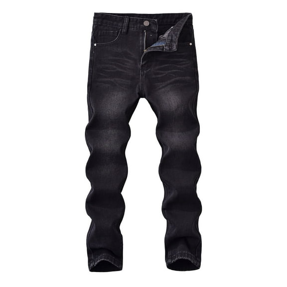 Boys Pants,Boys Jeans High Street Korean Style Casual Solid Color Pants Comfortable High Street Fashion Casual Long Pants,Boys Jeans,06 Black,5-6 Years