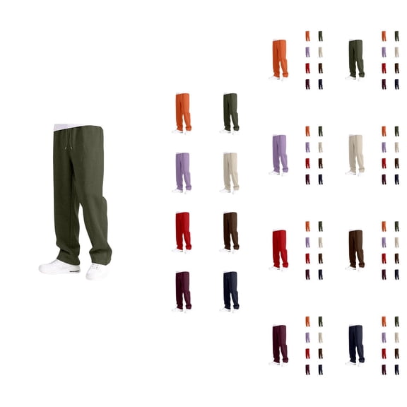 Boys Pants Boys Joggers Casual Athletic Elastic Waist Straight Leg Open Bottom Sweatpants with Functional Pockets