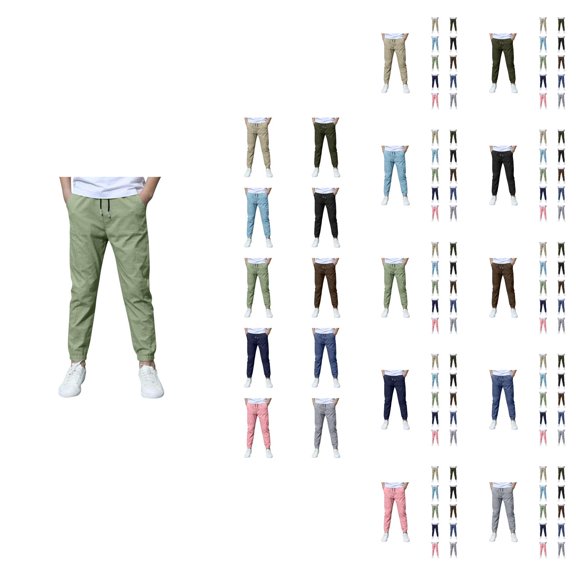 Boys Pants Boys Joggers Casual Linen Drawstring Pants with Elastic Waist Loose Fit for Everyday Wear Spring Summer