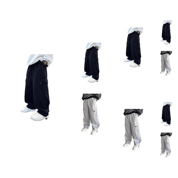 Boys Pants Boys Joggers Casual Wide Leg Pants Summer Elastic Loose Fit Breathable Daily Wear for Teens Age 8-15