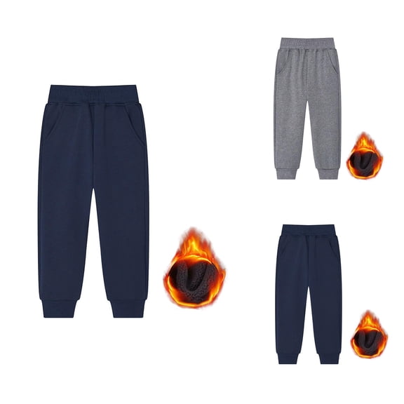 Boys Pants Boys Joggers Lined Full Length Pants Stretch Joggers for Kids Everyday Play and School Activities