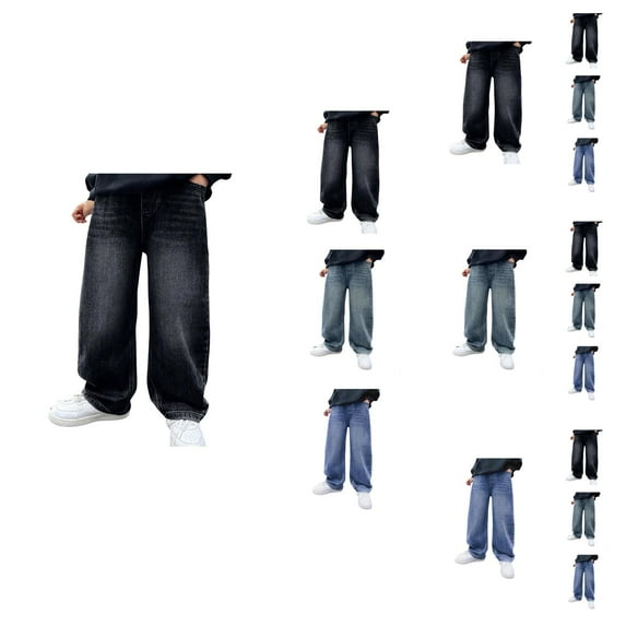Boys Pants Boys Joggers Wide Leg Casual Fashion Trousers Loose Fit for Teenagers Youth Athletic Wear