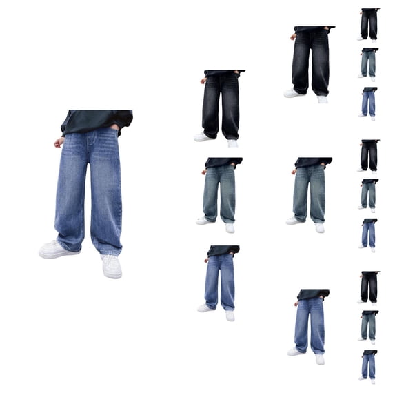 Boys Pants Boys Joggers Wide Leg Casual Fashion Trousers Loose Fit for Teenagers Youth Athletic Wear