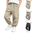 thumbnail image 1 of Boys' Pants Boys Lightweight Summer Pants for Toddlers and Older Kids Breathable Outdoor Sports Trousers for Warm Weather with Drawstring Elastic Waist Black 4 Years-5 Years, 1 of 7