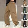 thumbnail image 1 of Boys' Pants Boys Outdoor Hiking Pants Windproof with Reinforced Knees Pocket Cargo Design Green 8-9 Years, 1 of 5