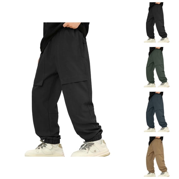 Boys Pants Boys Outdoor Hiking Pants for Everyday Casual Wear Windproof Lined Cargo Trousers With Pockets for Kids and Youths Nature Adventures
