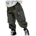 thumbnail image 1 of Boys' Pants Boys Pants Size 14-16 Boy's Cargo Joggers Pants Youth Quick Dry Hiking Lightweight Pants for Sports Outdoor with Pockets Green 10-12 Years, 1 of 4