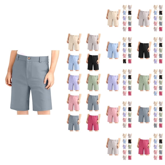 Boys Pants Boys Shorts Adjustable Waist Stretch Flat Front School Shorts for Kids Everyday Wear