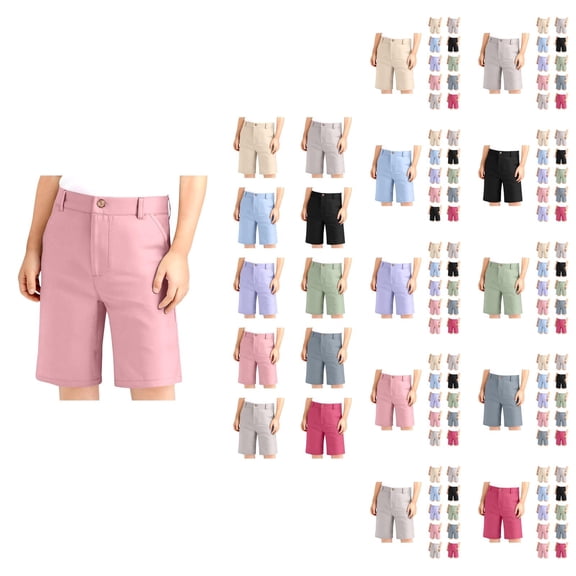 Boys Pants Boys Shorts Adjustable Waist Stretch Flat Front School Shorts for Kids Everyday Wear