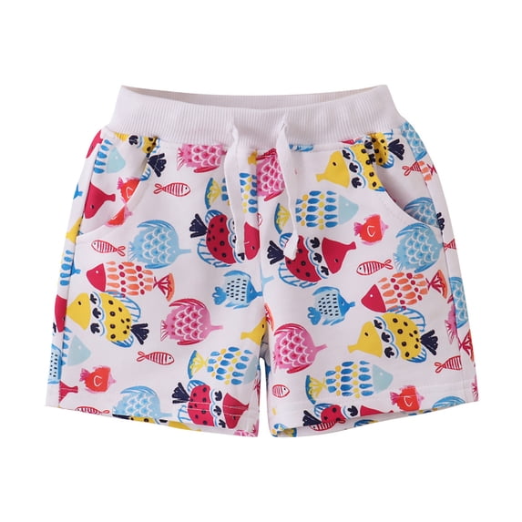 Boys' Pants Cartoon Print Pocketed Elastic Waist Drawstring Shorts for ...