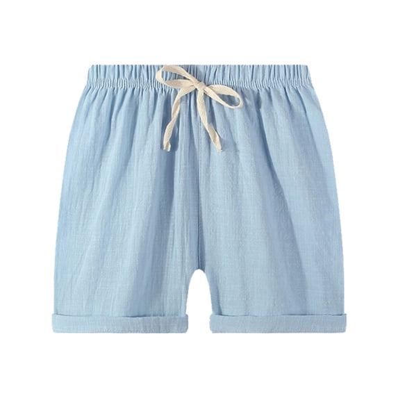 Boys' Pants Drawstring Elastic Solid Print Shorts Breathable Summer 18-24 Months