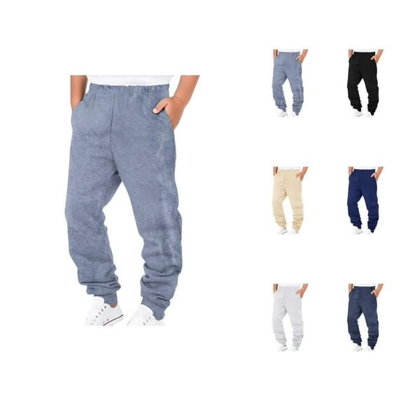 Boys Pants Elastic Casual Soft Warm Athletic Jogger Comfortable Breathable Street Style Sweatpants for Kids Playwear and Daily Clothes