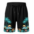 thumbnail image 1 of Boys' Pants Elastic Drawstring Solid Print Beach Shorts Breathable Vacation 2-3 Years, 1 of 4