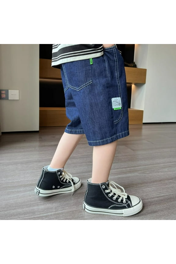 Boys Pants Elastic Waist Jeans Bear Baggy Pull On Jogger Denim Harem Fall Trousers
