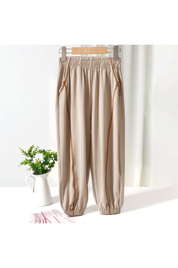 Boys Pants Ice Silk Casual Sports Pants for Everyday Wear Lightweight Summer Comfort Flexible Fit for Kids