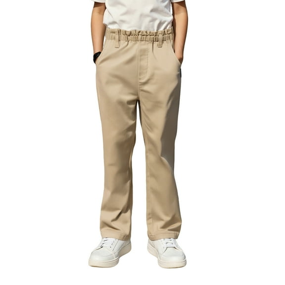 Boys' Pants Khaki Pants Slim Fit Dress Pants Boys Formal Wear Boys Pants Size 5-6 Years