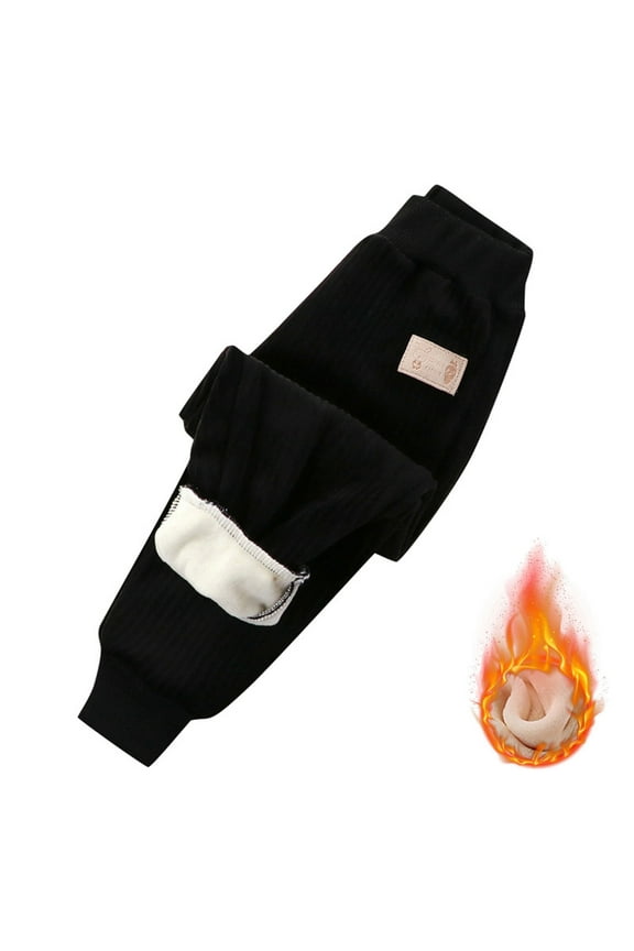 Boys Pants,Kids Corduroy Pants Lined Thick Long Pants Athletic Jogger Sweatpants for Toddler Girls Boys Winter Warmth,Girls Pants,01 Black,6-12 Months