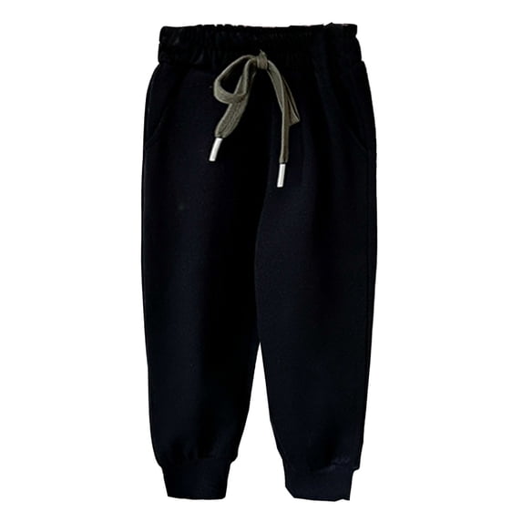 Boys Pants,Kids Sweatpants Boys And Girls Soft Casual Straight Leg Athletic Pants With Drawstring And Pockets,Boys' Pants,Black,6-7 Years