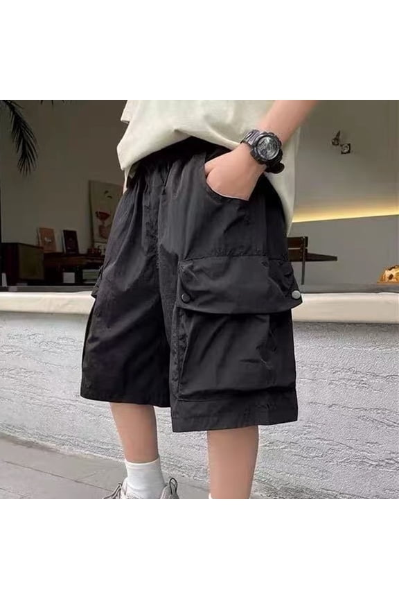 Boys Pants Leisure Pocket Drawstring Waist Color Cargo 5 Division Of Labor Bottoms