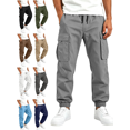 thumbnail image 1 of Boys'Pants Lightweight Elastic Drawstring Waist Jogger with Multi Pockets Tapered Cuffed Casual Outdoor Trousers for Daily Wear, 1 of 8