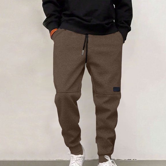 Boys Pants Ofreoo Men's Fashion Casual Solid Color Corduroy Pockets Elastic Rope Casual Pants Great Gifts for Less