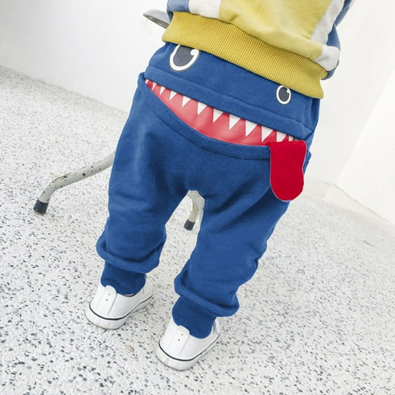 Boys Pants Shark Tongue Cartoon Children Harem Activewear