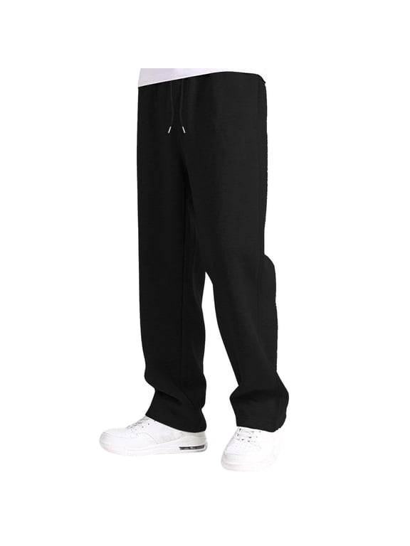 Boys Pants Size 10-12 School Kids Clothes Boys' Open Bottom Active Sweatpants with Pockets & Drawstring