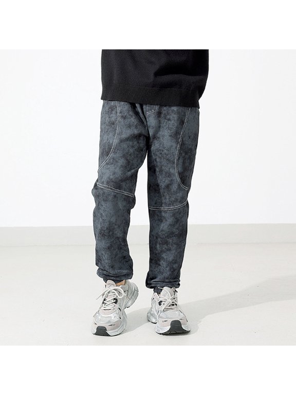 Boys Pants Size 6-7Y Youth Patchwork Batik Elastic Casual Trousers Spring Summer