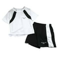 thumbnail image 1 of Boys 2 Piece Summer Outfits Mesh Shirt and Sports Shorts Set Boys Clothes Size 8, 1 of 3