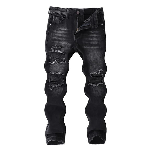 Boys Pants Size 7 Athletic Kids Boys Cargo Baggy Wide Leg Jeans Y2K Streetwear Denim Pants Casual Loose Elastic Waist Trousers Jeans with Pocket