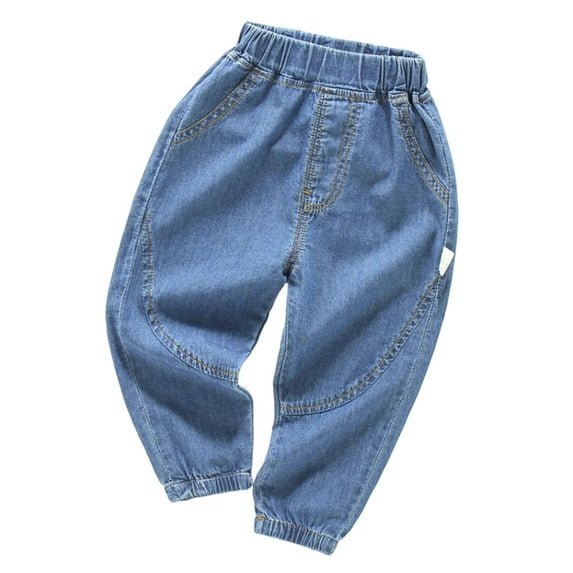 Boys Pants Size 7 Gradient Denim Wide Leg Pants Ages 4-12 – American Vintage Straight Leg Long Pants, Loose Fit Kids Fashion Jeans, Great for Campus & Casual Days