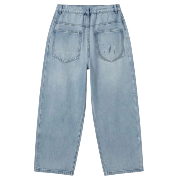 Boys' Pants Straight Leg Elastic Solid Print Denim Jeans Trousers Casual Wear 4-5 Years
