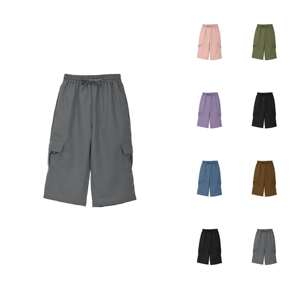 Boys Pants Straight Leg Jeans Boys Cargo Pants Summer Stretch Waist Comfortable Streetwear Casual Drawstring Pocket Outdoor Sports 7 Division Work Pants for Kids